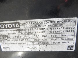 2016 Toyota Camry Le Black 2.5L AT #Z24723